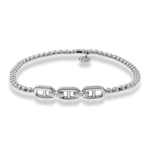 0.04ctw, 18K White Gold Tresore Stretch Bracelet - Gunderson's Jewelers