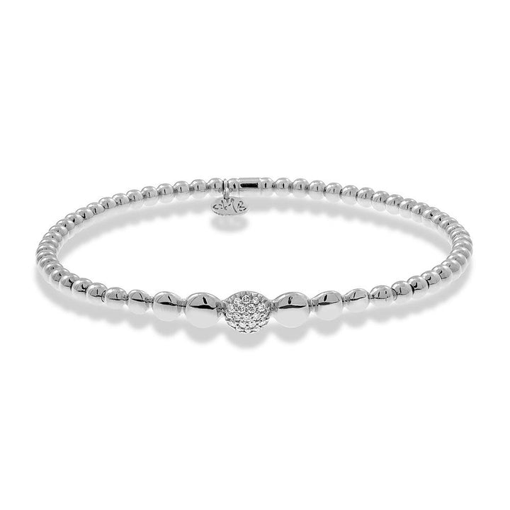 0.10ctw, 18K White Gold Tresore Stretch Bracelet - Gunderson's Jewelers