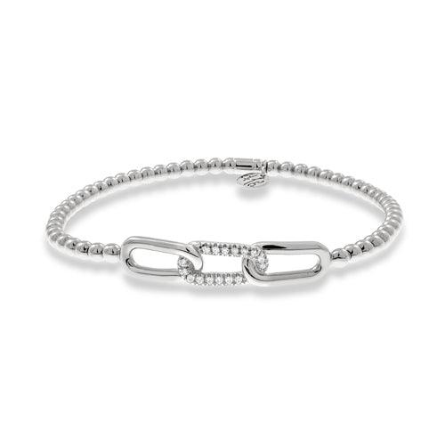 0.10ctw, 18K White Gold Tresore Stretch Bracelet - Gunderson's Jewelers