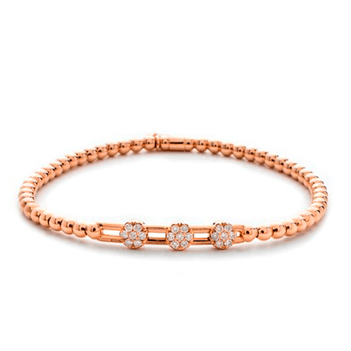 0.19ctw, 18K Pink Gold Tresore Stretch Bracelet - Gunderson's Jewelers