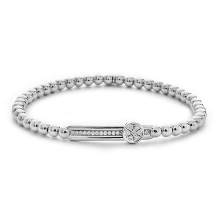 0.20ctw, 18K White Gold Tresore Stretch Bracelet - Gunderson's Jewelers