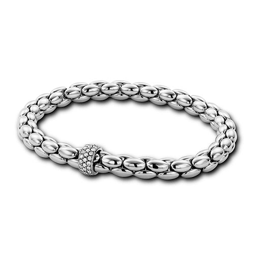 0.24ctw, 18K White Gold Tresore Stretch Bracelet - Gunderson's Jewelers