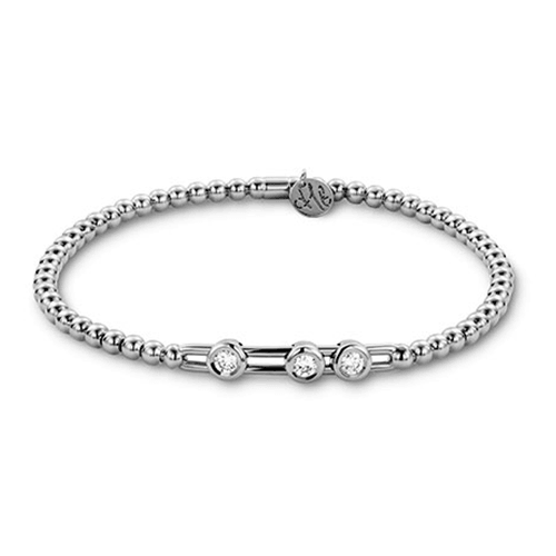 0.28ctw, 18K White Gold Tresore Stretch Bracelet - Gunderson's Jewelers