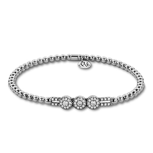 0.54ctw. 18K White Gold Tresore Stretch Bracelet - Gunderson's Jewelers