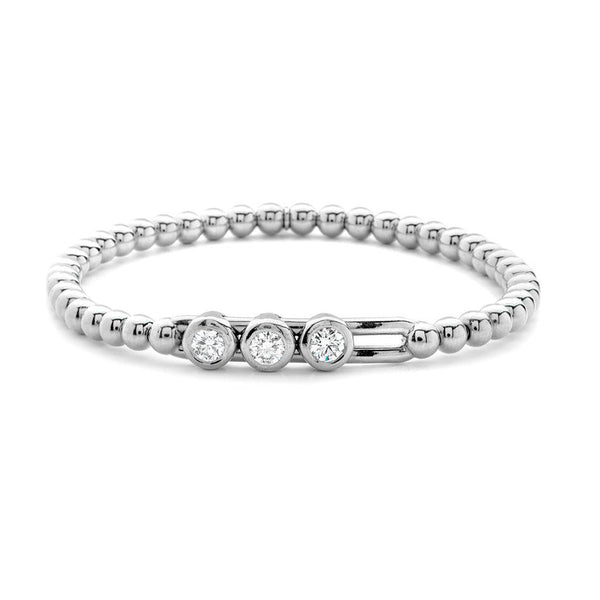 0.60ctw, 18K White Gold Tresore Stretch Bracelet - Gunderson's Jewelers