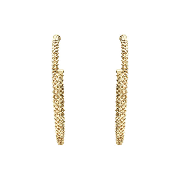 18K Gold Caviar Hoop Earrings