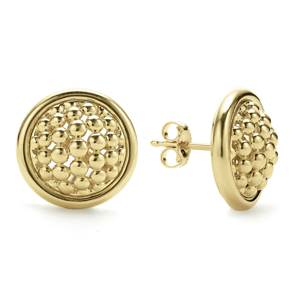 18K Gold Caviar Stud Earrings