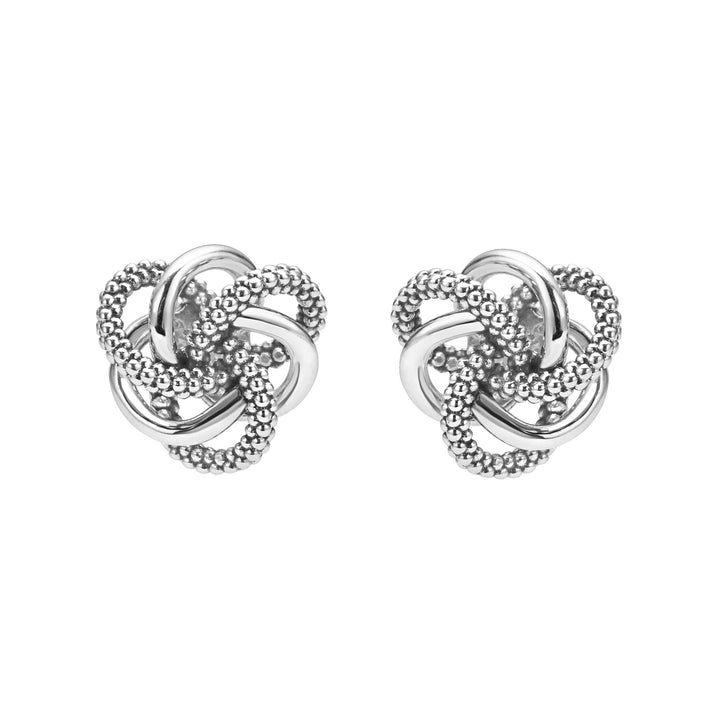 Small Silver Love Knot Stud Earrings