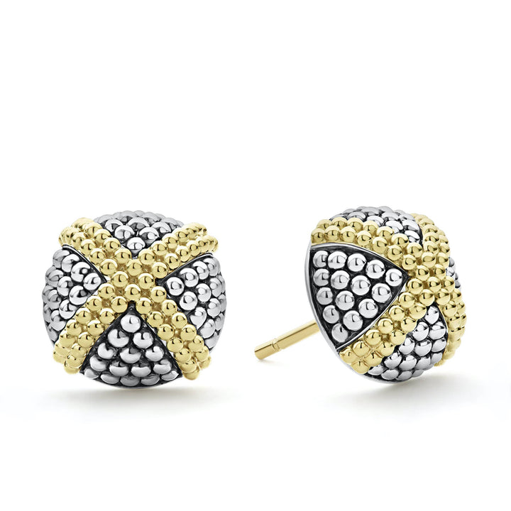 Two-Tone X Caviar Stud Earrings
