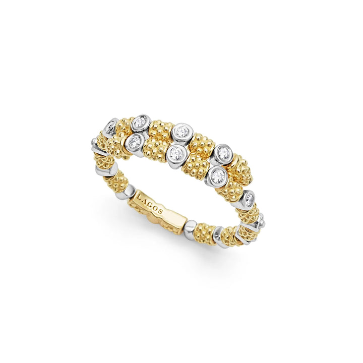 18K Gold and Diamond Superfine Band Ring