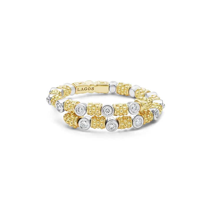 18K Gold and Diamond Superfine Band Ring