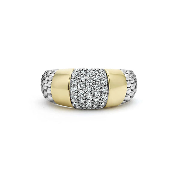 Two-Tone Station Diamond Ring