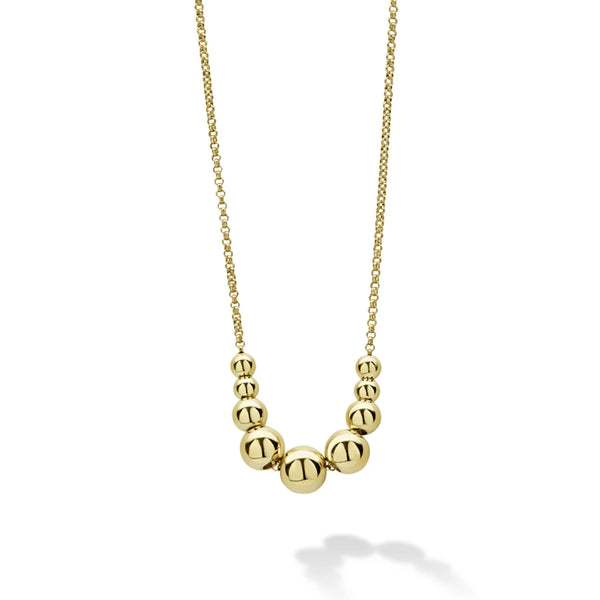 18K Gold Graduated Bead Necklace