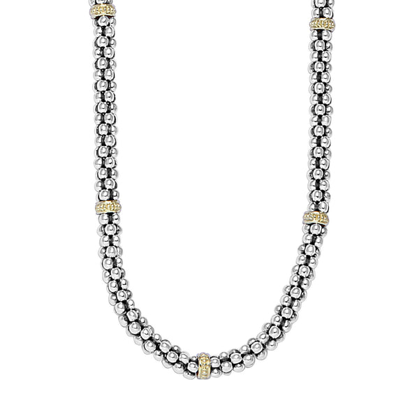 Two-Tone Caviar Beaded Necklace | 5mm