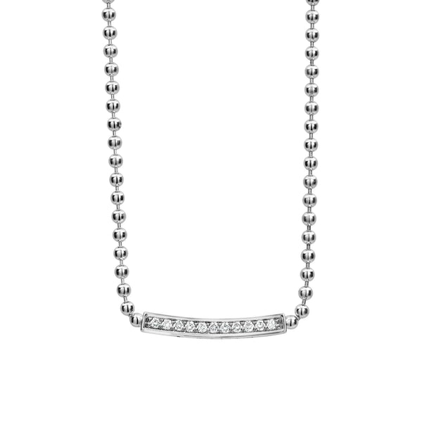 Small Station Diamond Beaded Necklace