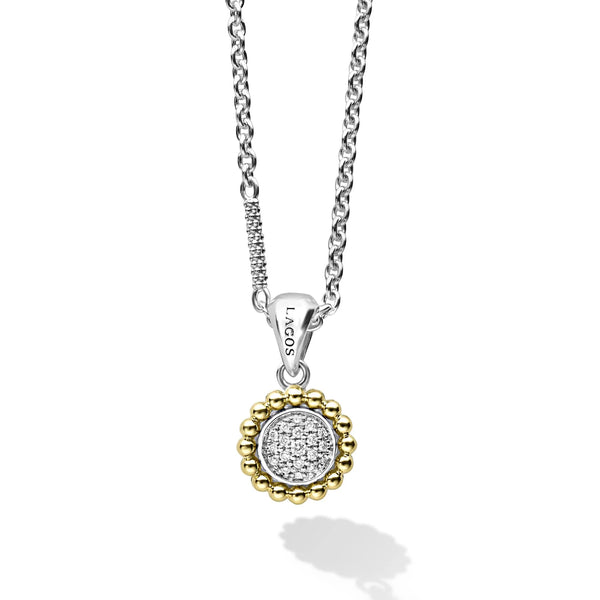 Two-Tone Diamond Pendant Necklace