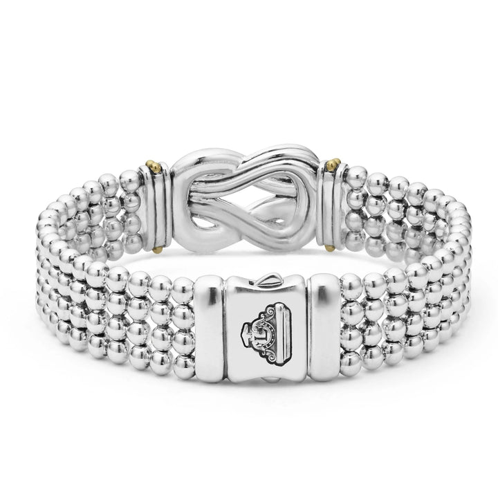 Two-Tone Knot Diamond Statement Bracelet