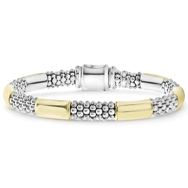 Two-Tone Station Caviar Bracelet | 6mm