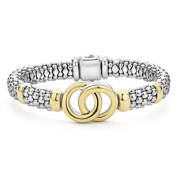 Two-Tone Interlocking Caviar Bracelet | 9mm