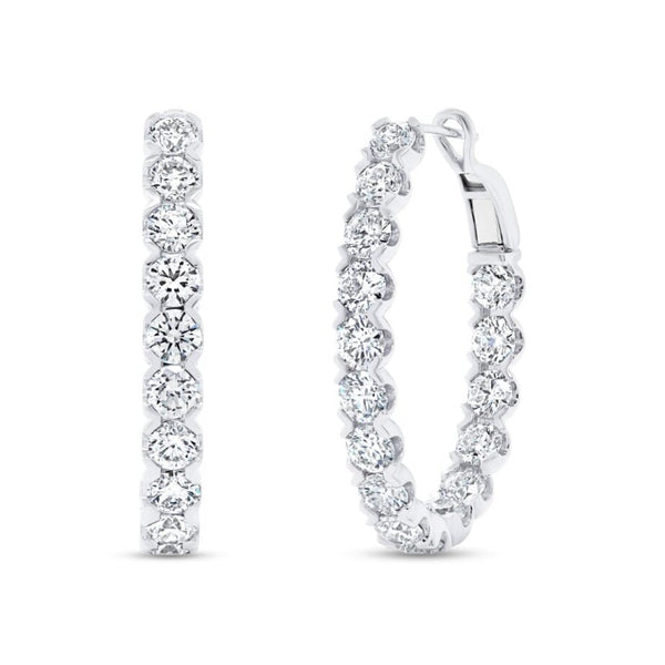 9.83ctw Diamond Oval Hoop Earrings
