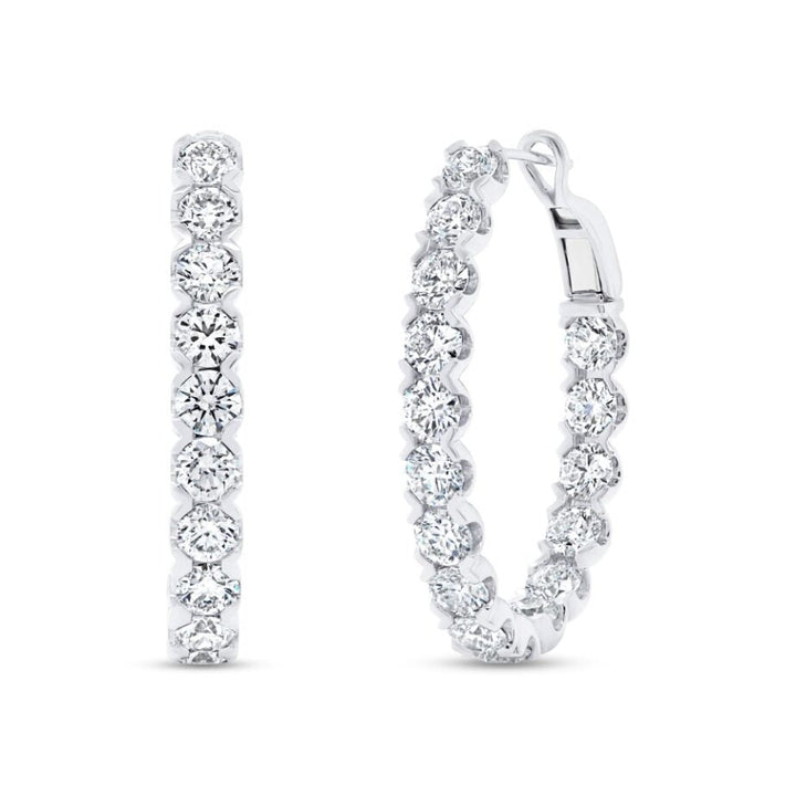 9.83ctw Diamond Oval Hoop Earrings