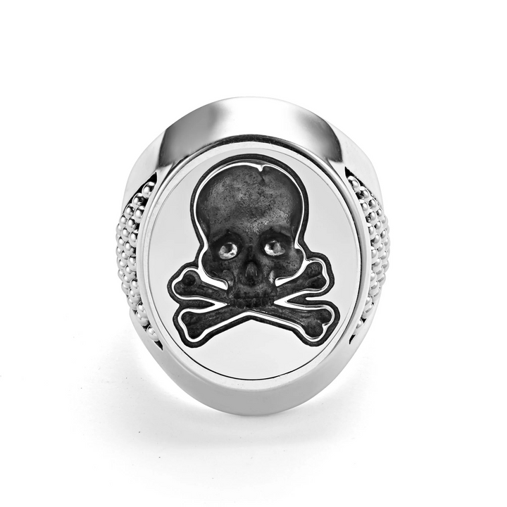 Silver Skull Signet Ring