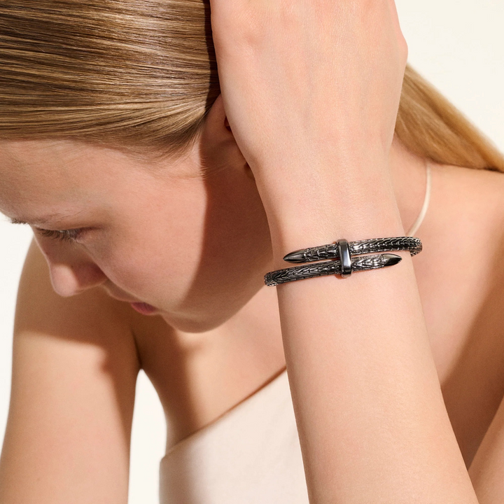 Dark Sterling Silver Spear Flex Cuff