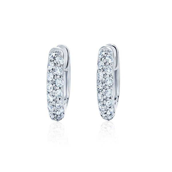 Petite Hoop Earrings with Pavé Diamonds