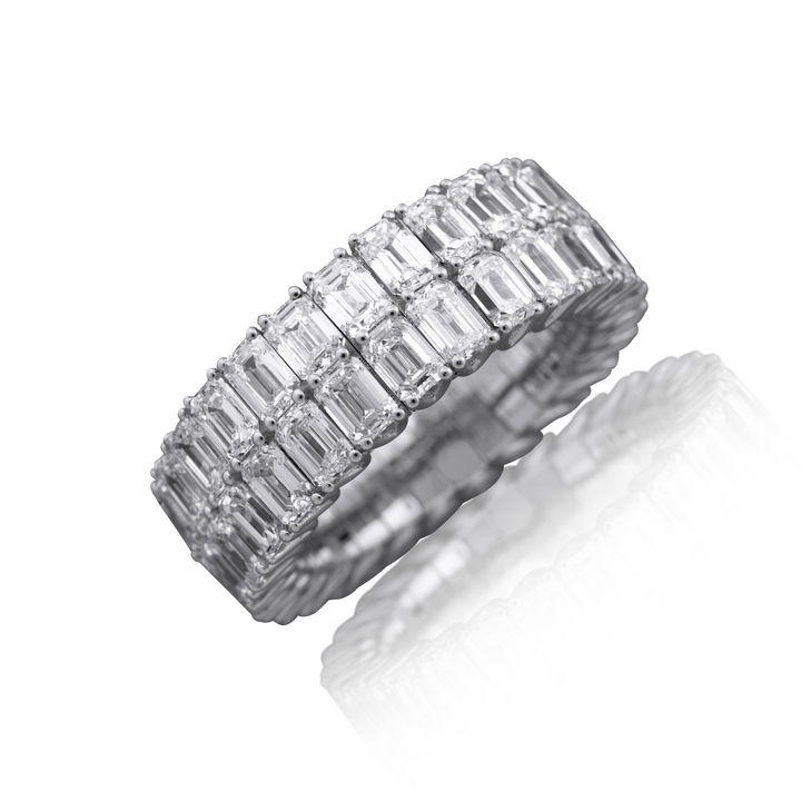 2-Row Emerald Cut Diamond Xpandable™ Bridal Ring