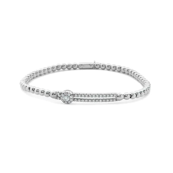 0.37ctw, 18K White Gold Tresore Stretch Bracelet - Gunderson's Jewelers