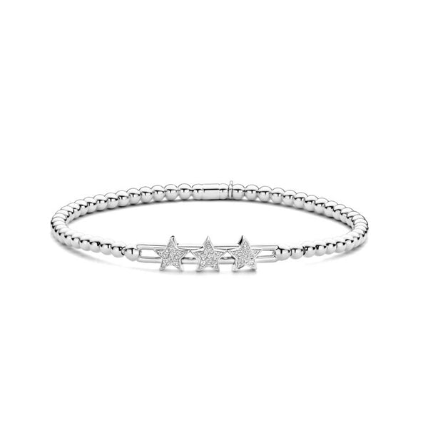 0.13ctw, 18K White Gold Tresore Stretch Bracelet