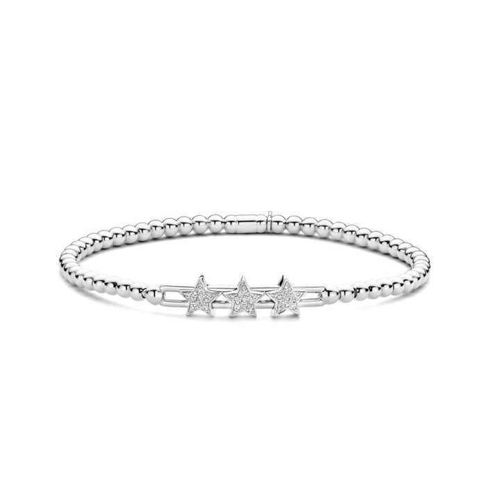 0.13ctw, 18K White Gold Tresore Stretch Bracelet