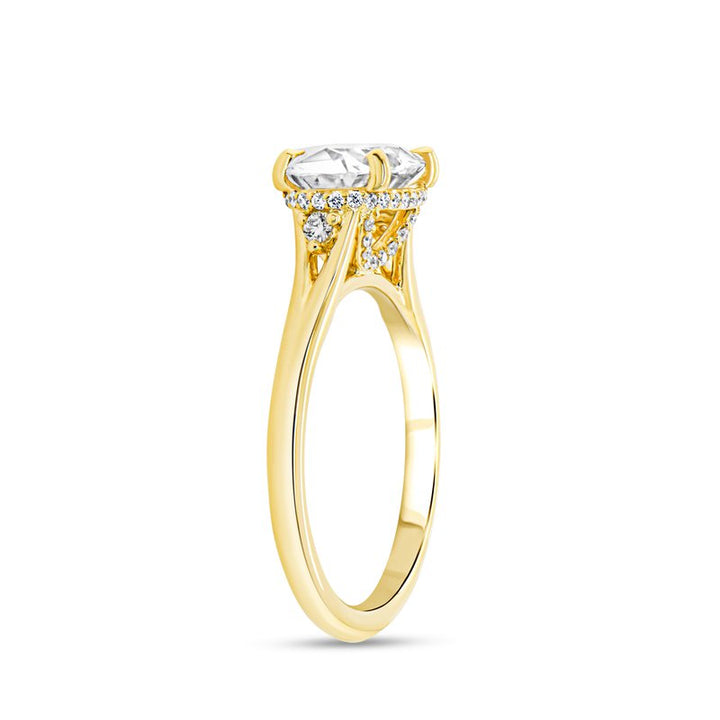 0.16ctw Diamond Oval Engagement Ring
