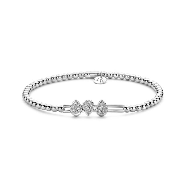 0.28ctw, 18K White Gold Tresore Stretch Bracelet