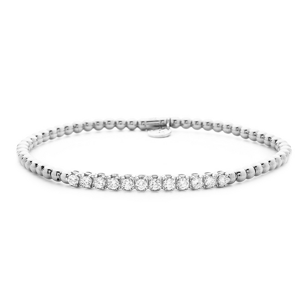 0.59ctw, 18K White Gold Tresore Stretch Bracelet