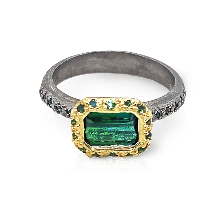 Emerald Green Tourmaline Ring