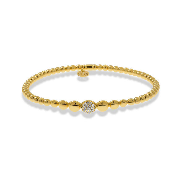 0.10ctw, 18K Yellow Gold Tresore Stretch Bracelet