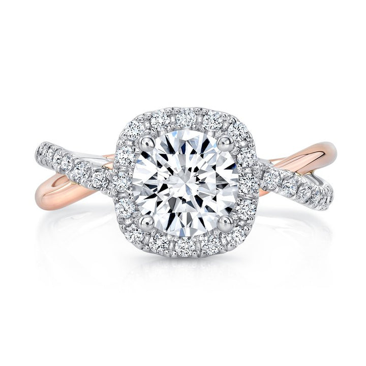 0.33ctw Diamond Halo Twist Engagement Ring
