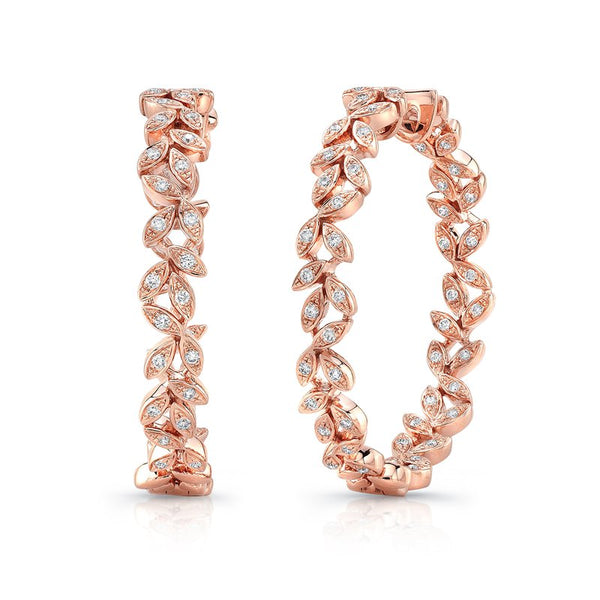 0.40ctw Diamond Floral Hoop Earrings