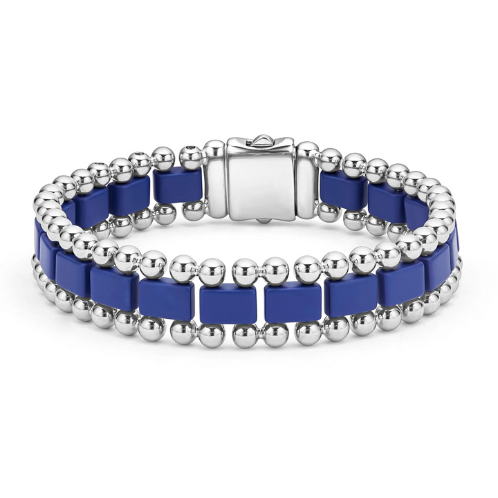 Matte Ultramarine Ceramic Link Bracelet | 15mm