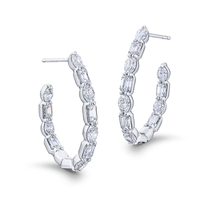 4.30ctw Diamond Hoop Earrings