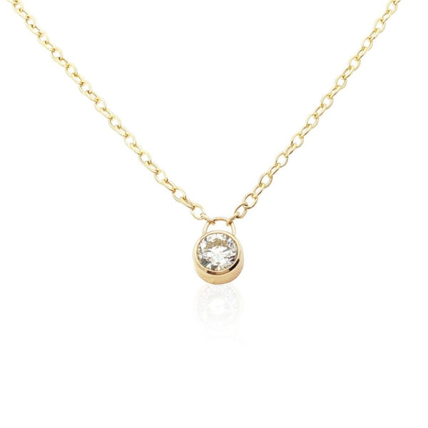 2.20ctw Diamond Bezel Solitaire Pendant Necklace