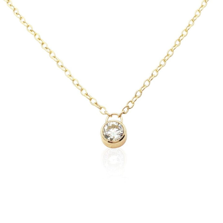2.20ctw Diamond Bezel Solitaire Pendant Necklace
