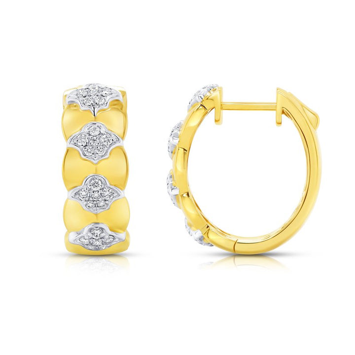 0.36ctw Diamond Quilt Hoop Earrings