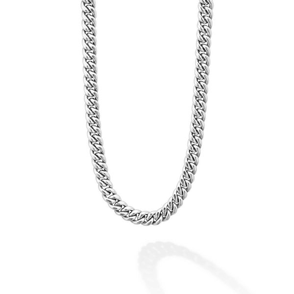 Silver Curb Chain Necklace | 8mm