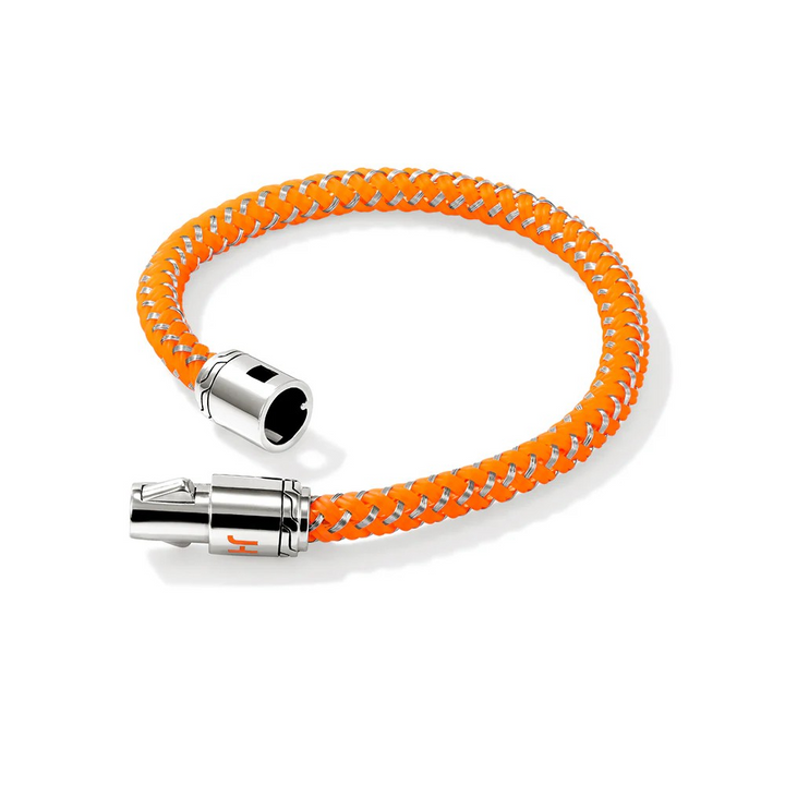 Sterling Silver & Orange Rubber Cord Bracelet