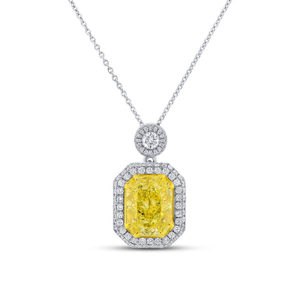 Radiant Yellow Diamond Drop Pendant