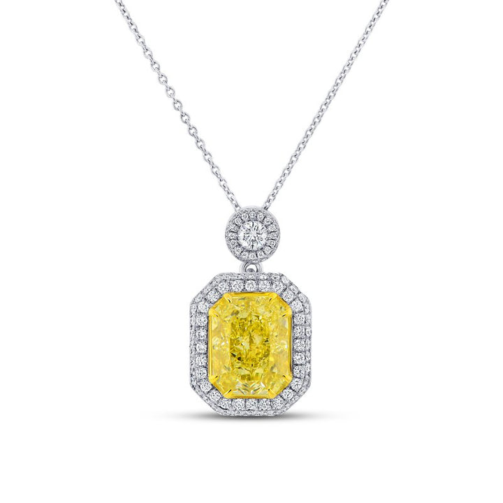 Radiant Yellow Diamond Drop Pendant