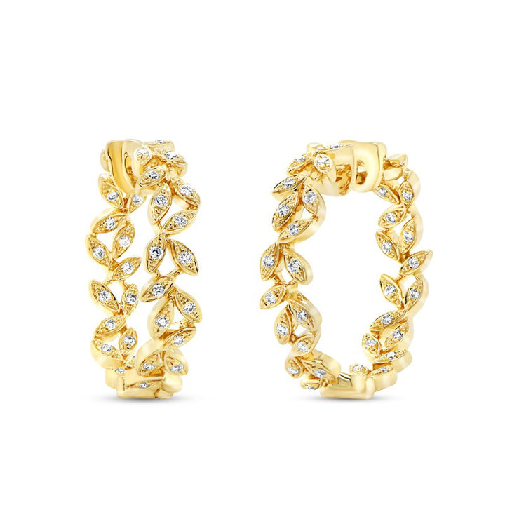 0.40ctw Diamond Floral Hoop Earrings