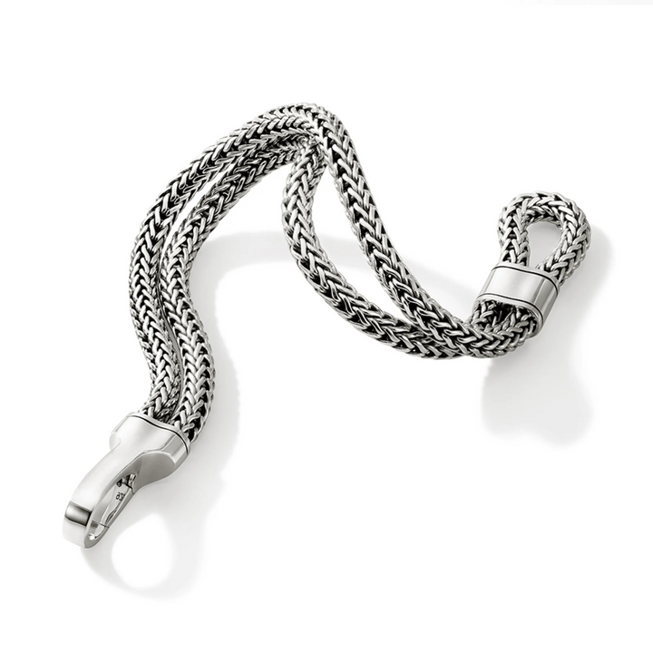 Sterling Silver Double Row Icon Bracelet